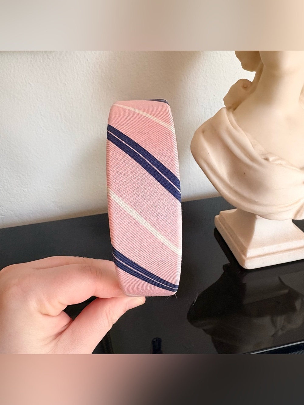 Vineyard Vines Striped Pink and Navy Headband - Picture 2 of 3